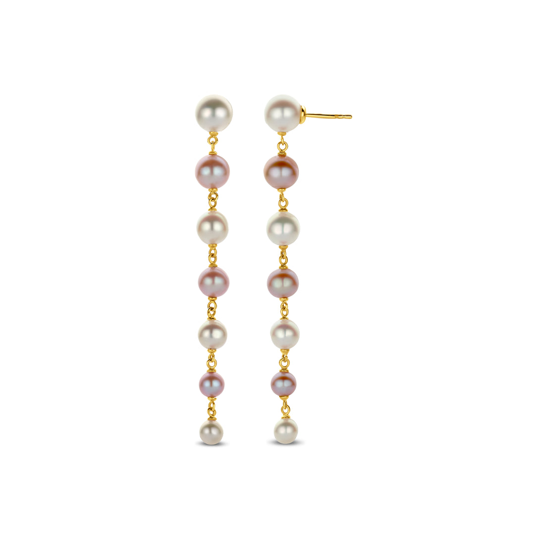 Long Line Mix Pearl Drop Earrings
