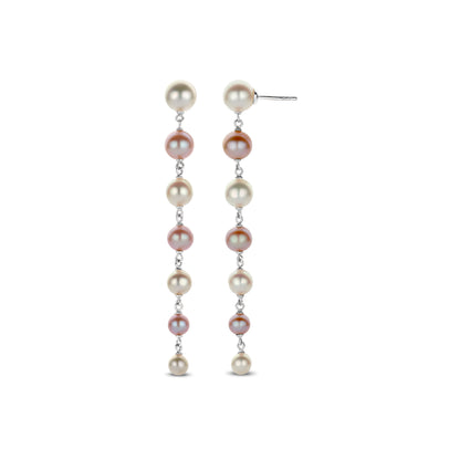 Long Line Mix Pearl Drop Earrings