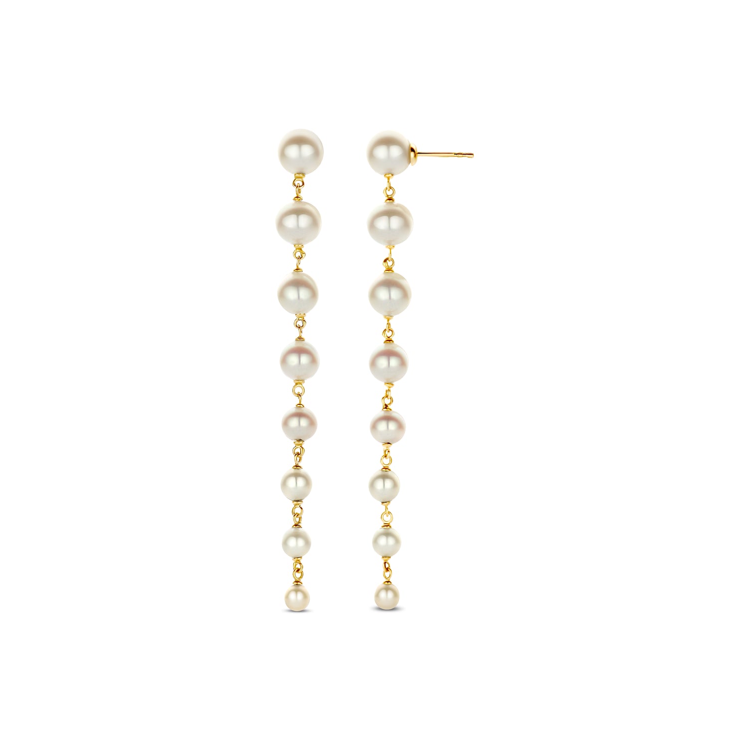 Long Line Pearl Drop Earrings