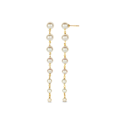 Long Line Pearl Drop Earrings