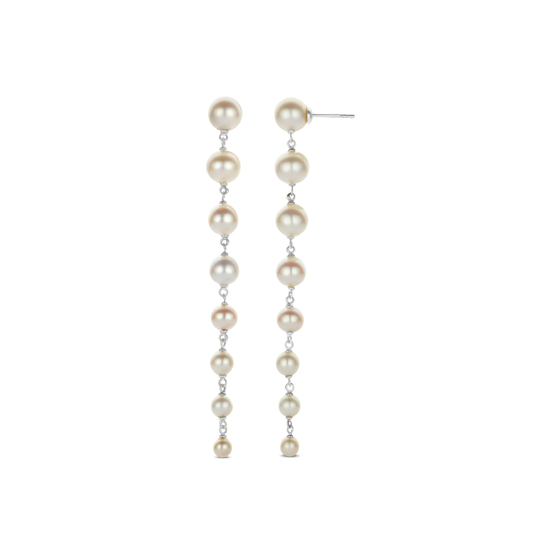 Long Line Pearl Drop Earrings