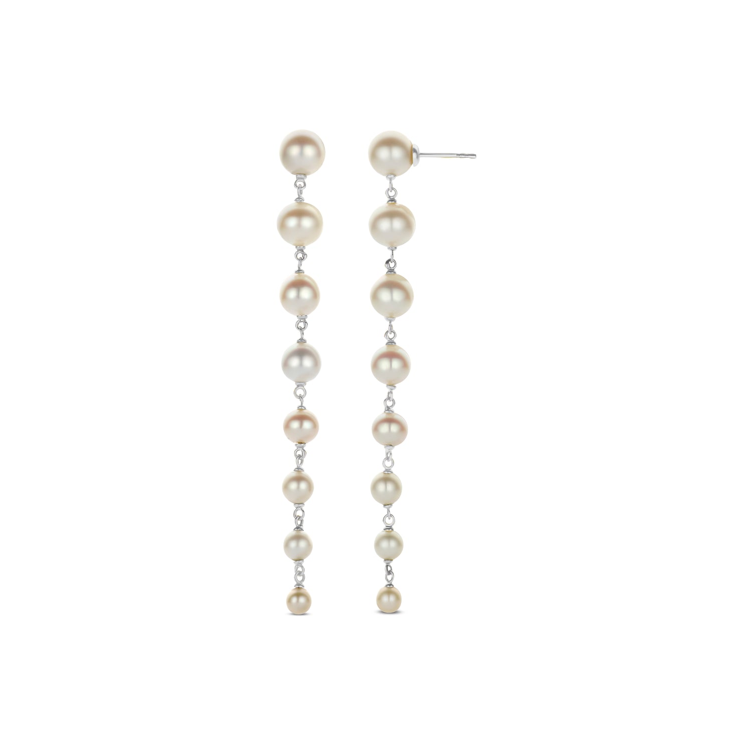 Long Line Pearl Drop Earrings