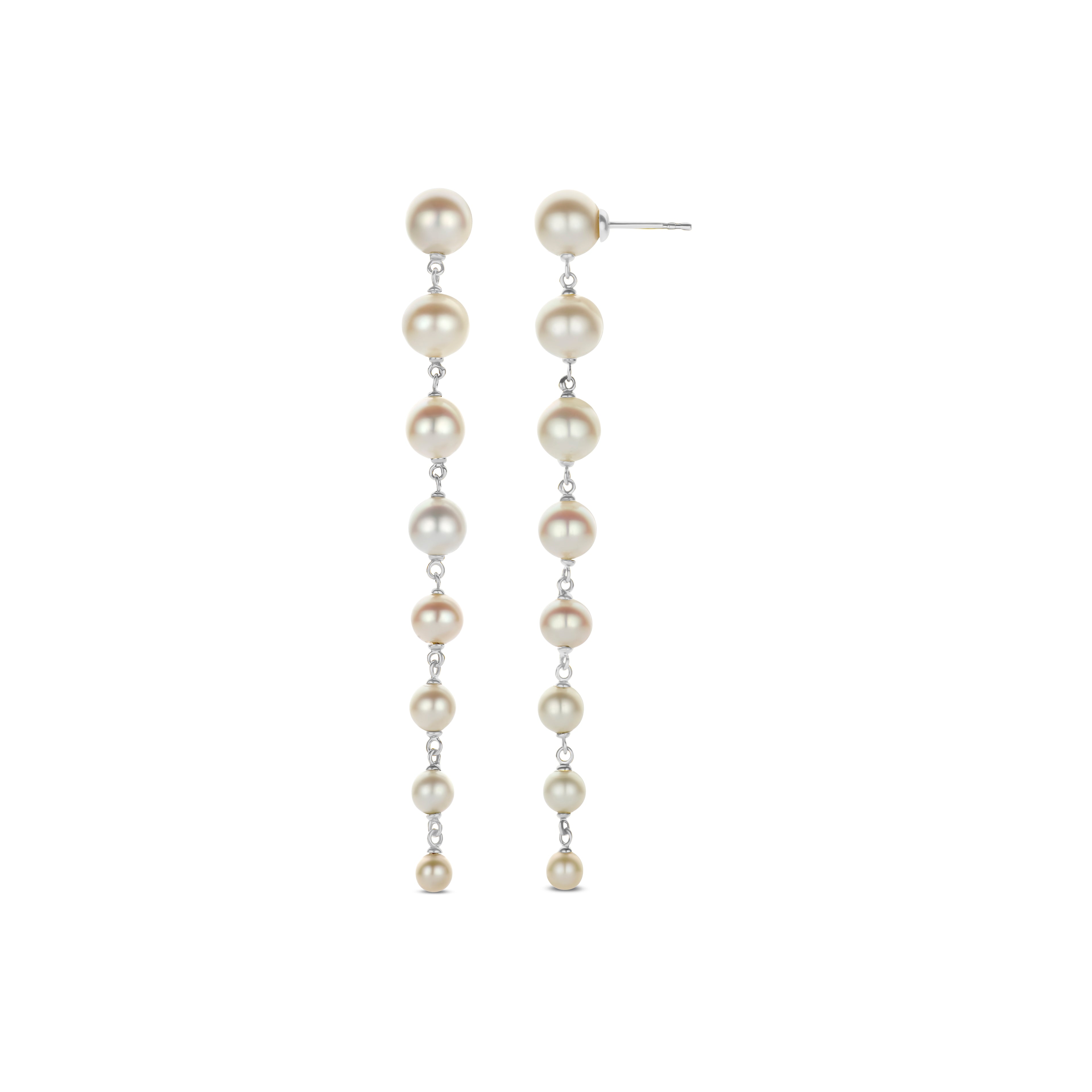 Long Line Pearl Drop Earrings