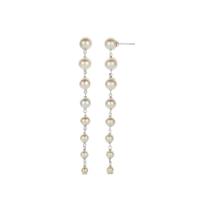 Long Line Pearl Drop Earrings