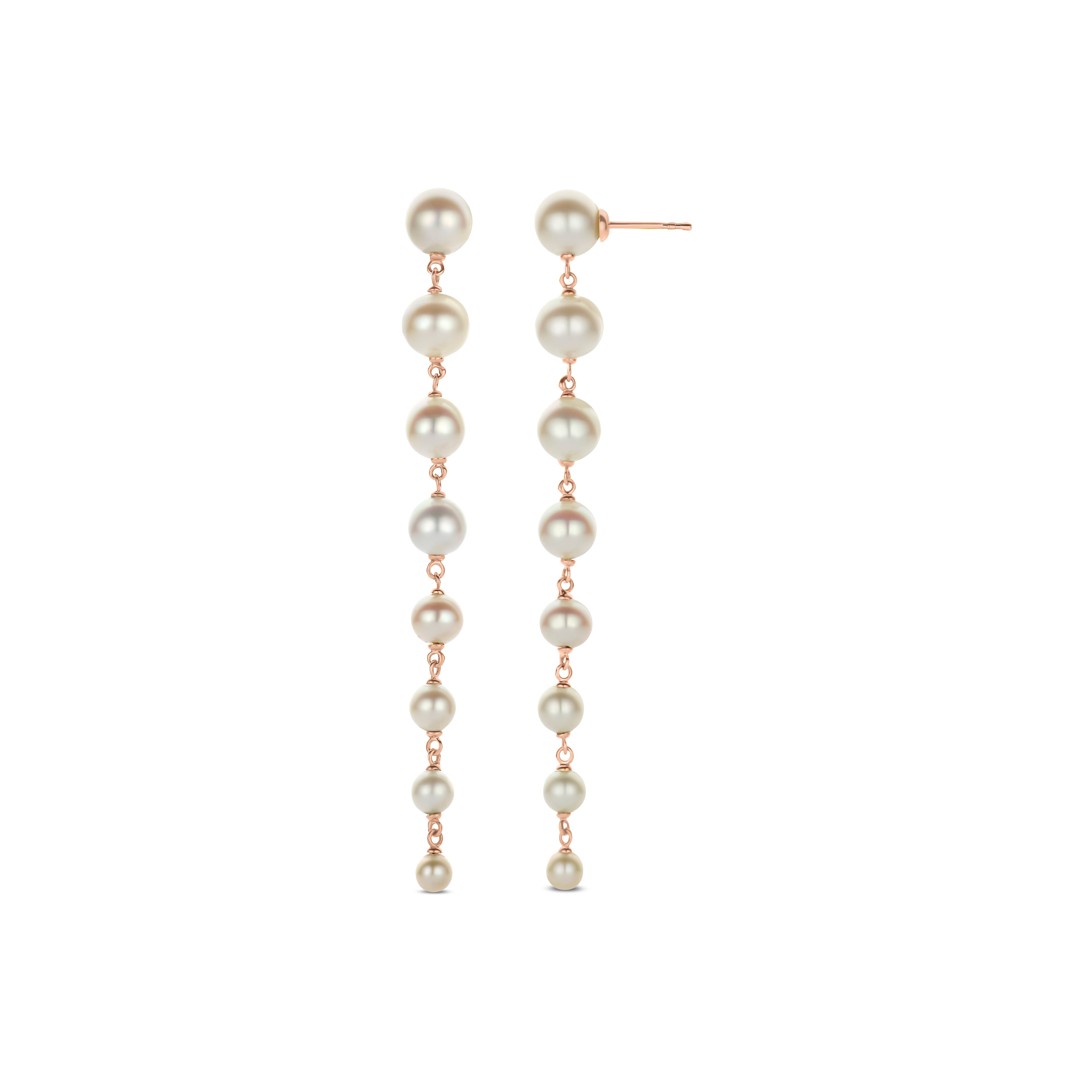 Long Line Pearl Drop Earrings