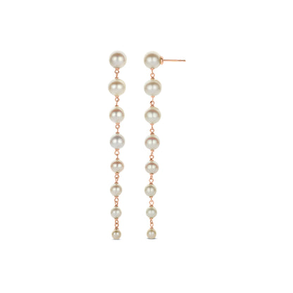 Long Line Pearl Drop Earrings