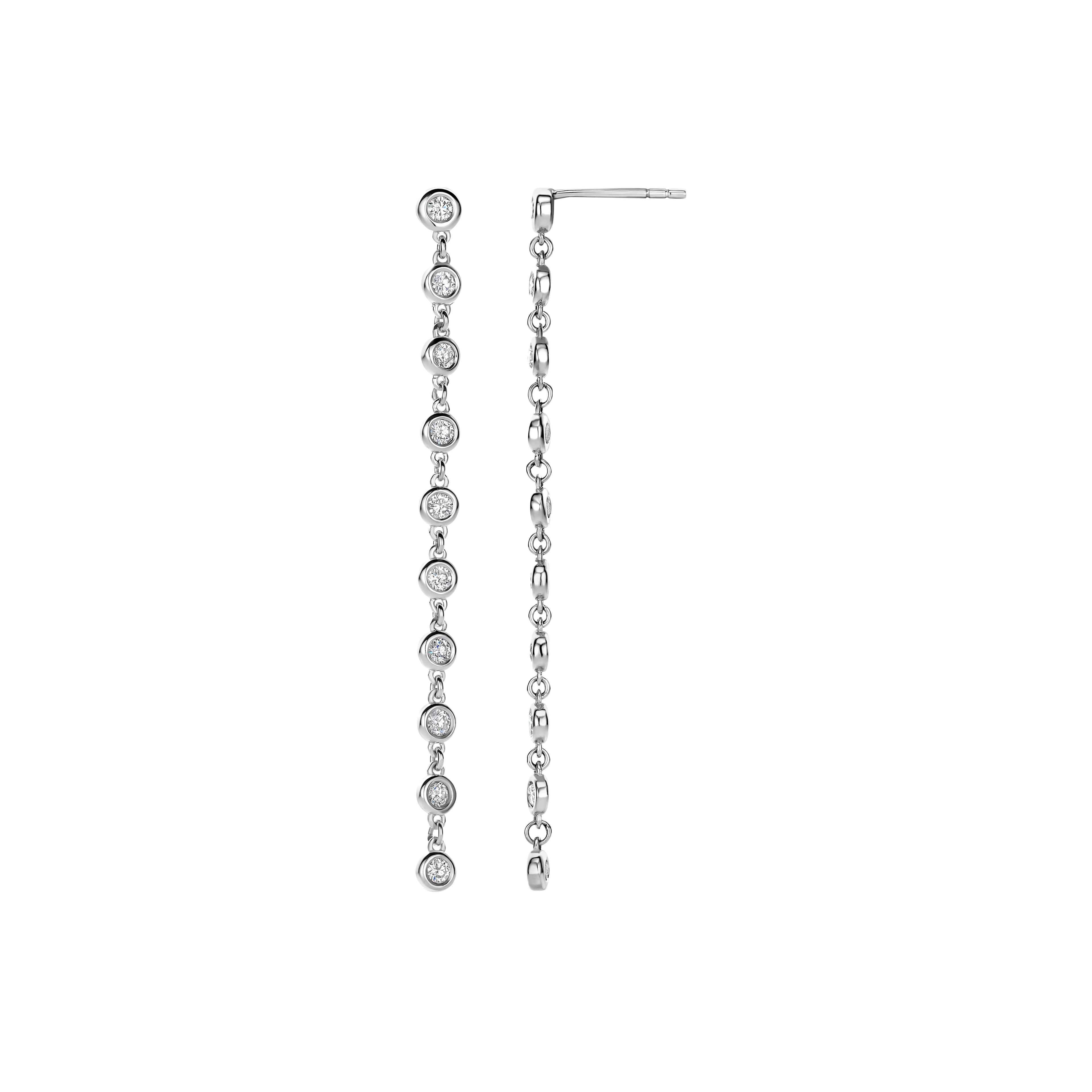 Bezel Extended Chain Earrings
