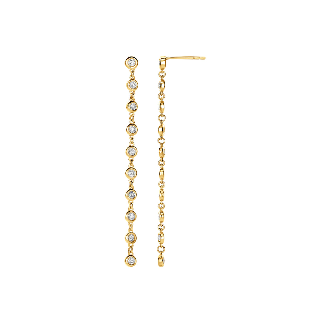 Bezel Extended Chain Earrings