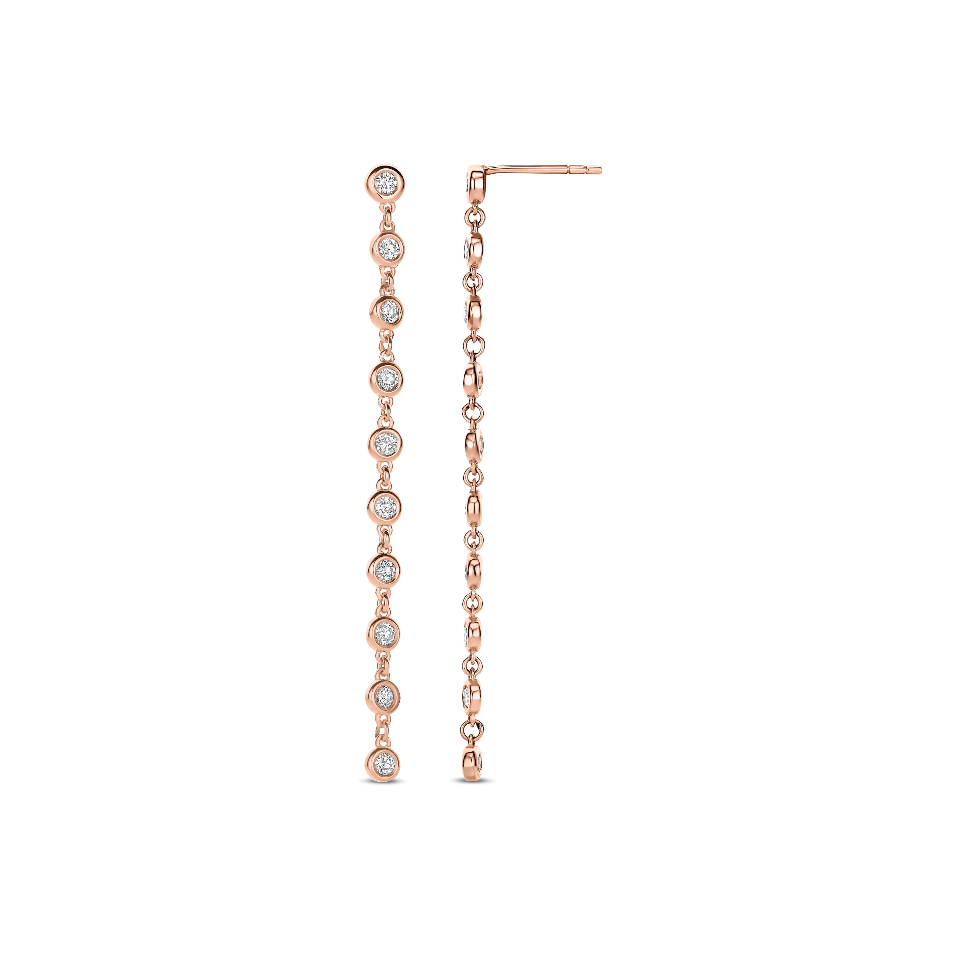 Bezel Extended Chain Earrings