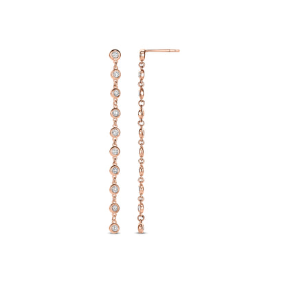 Bezel Extended Chain Earrings