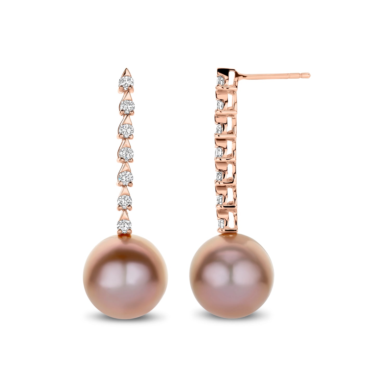 Teardrop Pink Pearl Earrings