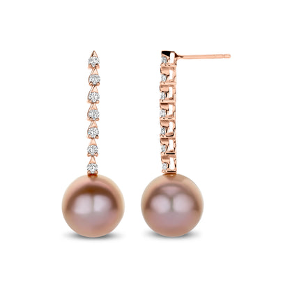 Teardrop Pink Pearl Earrings