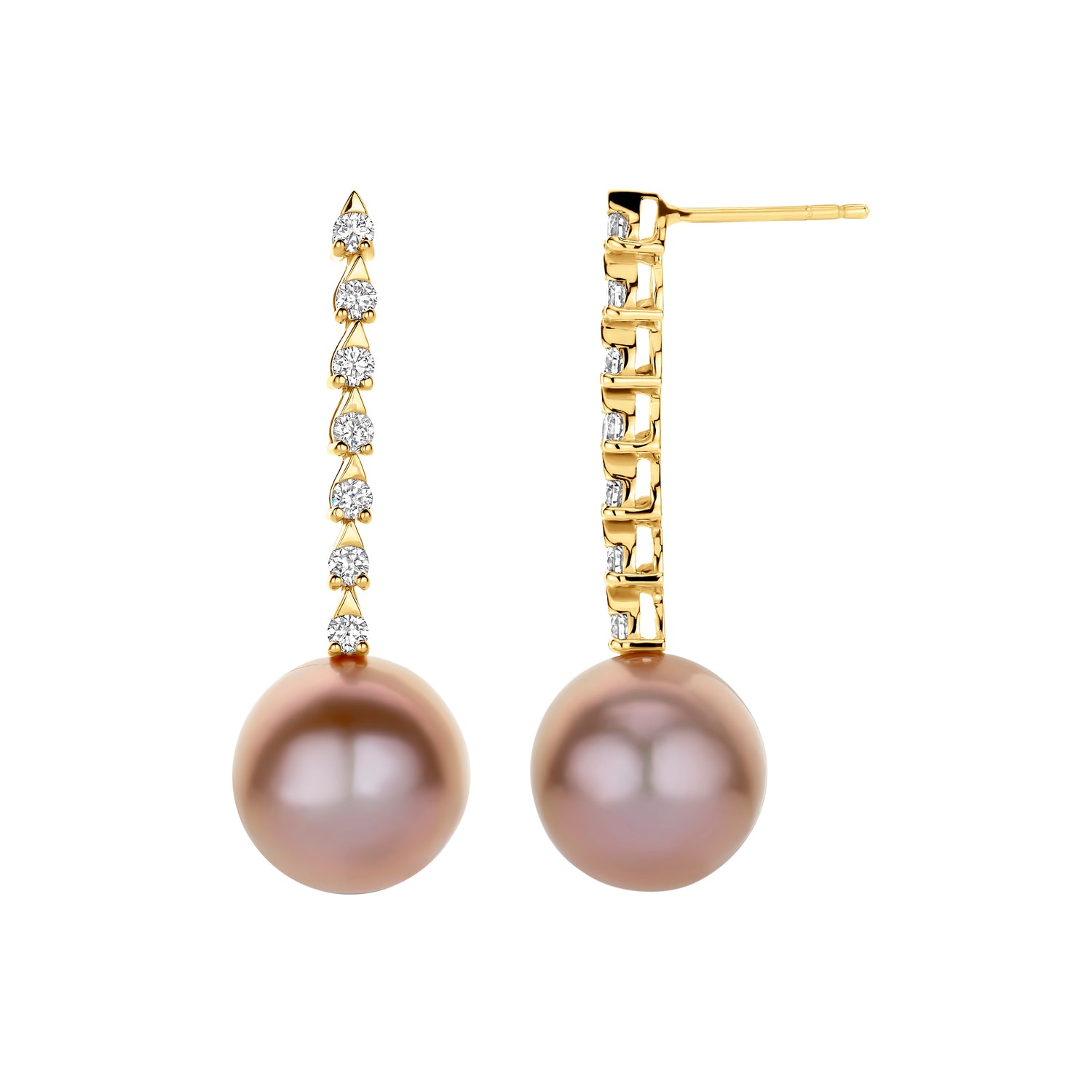Teardrop Pink Pearl Earrings
