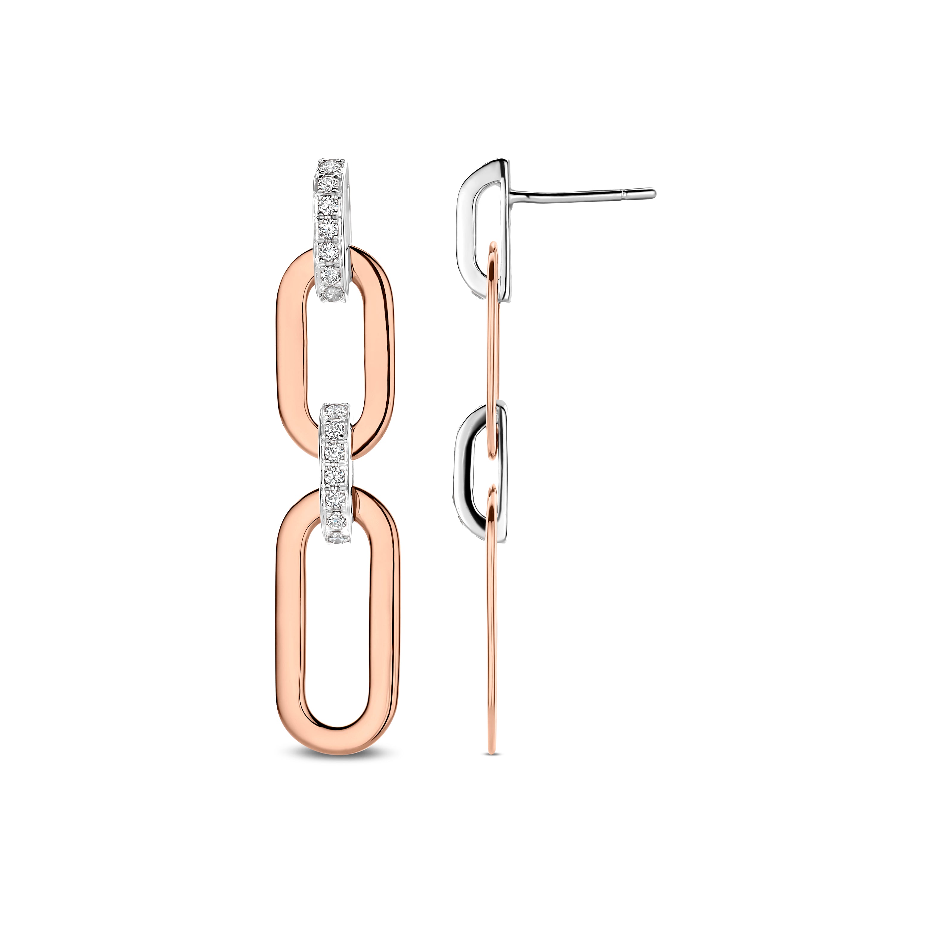 Two Tone Link Earrings