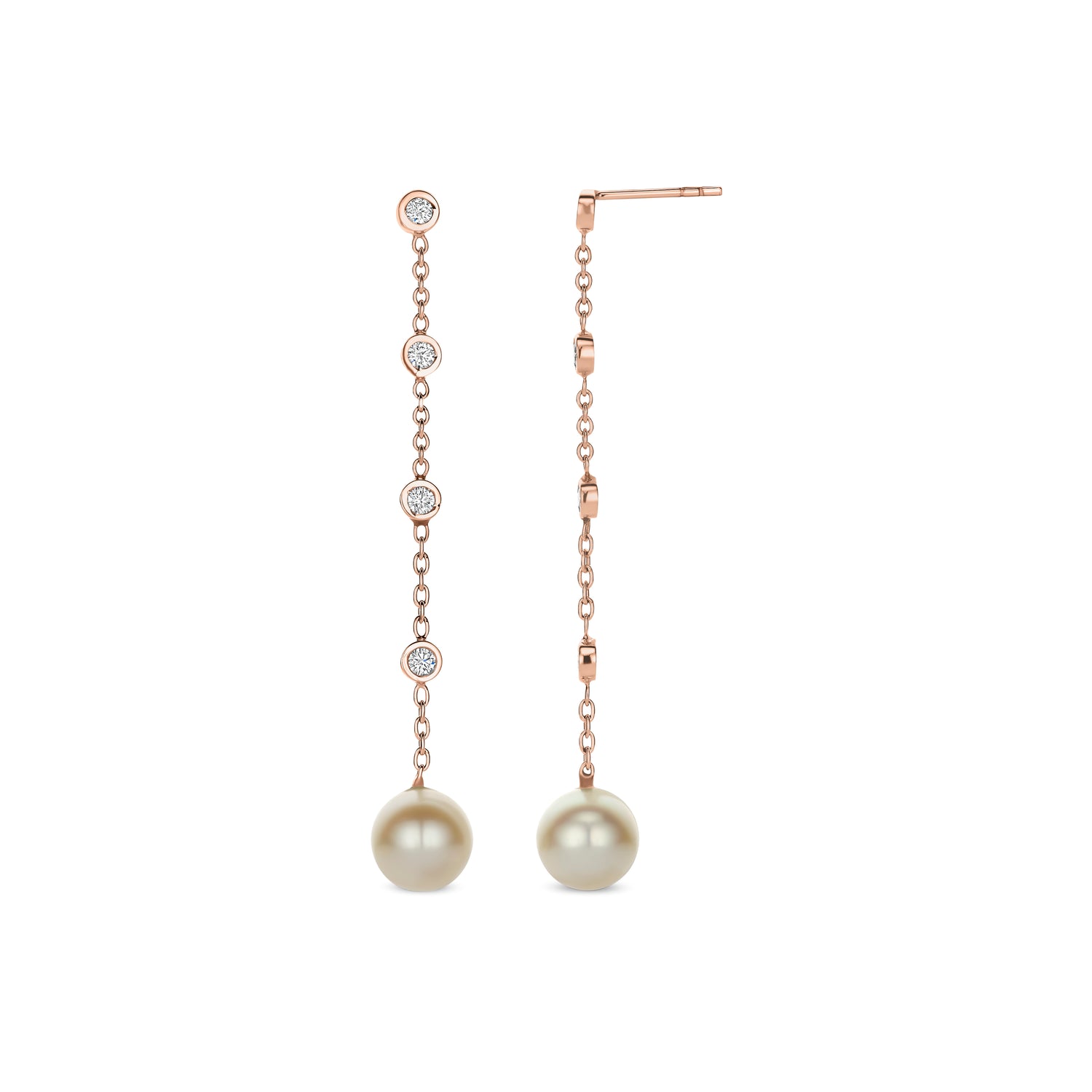 Bezel Pearl Drop Earrings