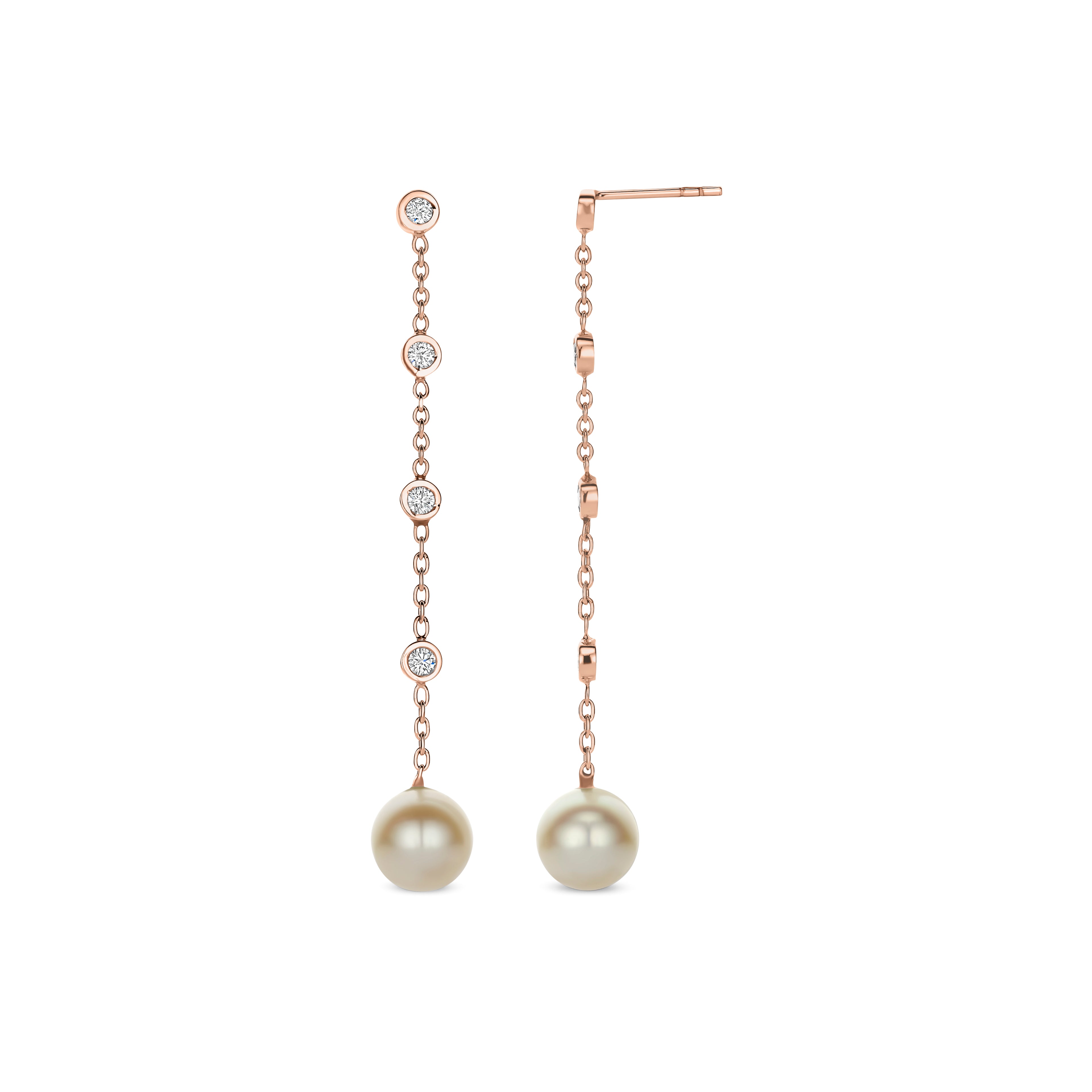 Bezel Pearl Drop Earrings