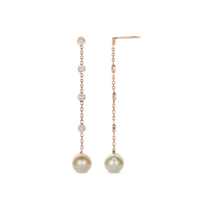 Bezel Pearl Drop Earrings